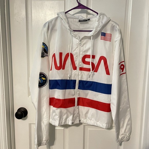 NASA Lightweight Zipper Hooded Jacket Windbreaker by Chemistry Adult Large - Picture 1 of 7